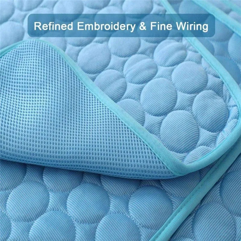 Pet Cooling Gel Mat For Cats and Dogs - Breathable and Machine Washable - Instant Cooling - Comfort Solution for Summer Heat