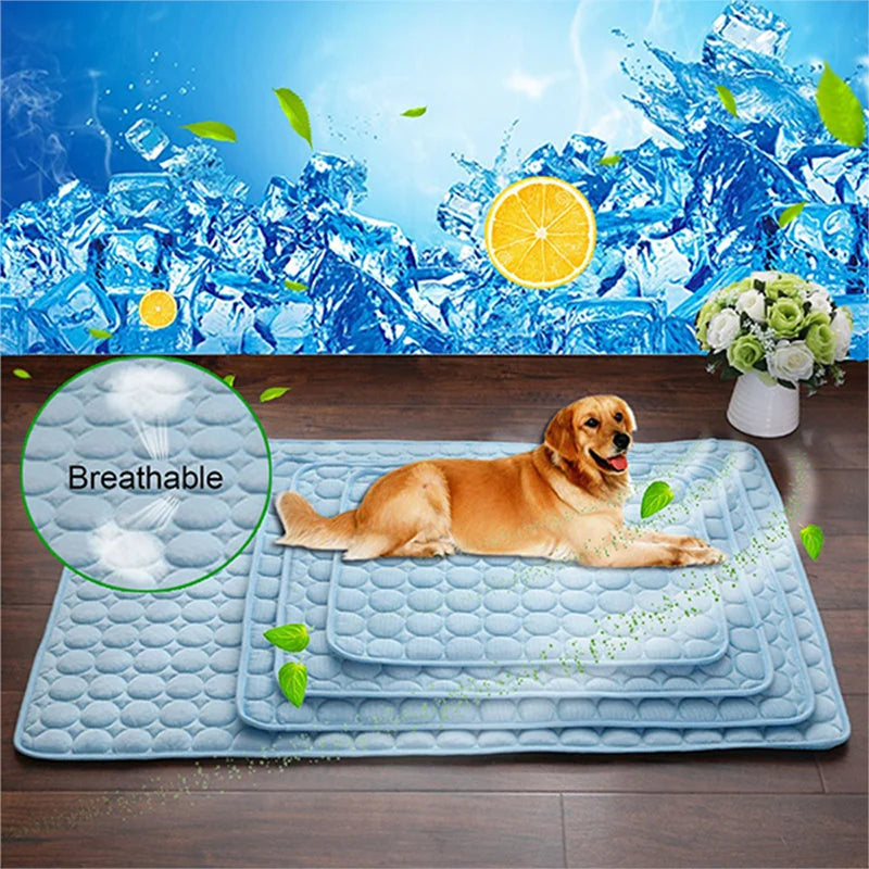 Pet Cooling Gel Mat For Cats and Dogs - Breathable and Machine Washable - Instant Cooling - Comfort Solution for Summer Heat