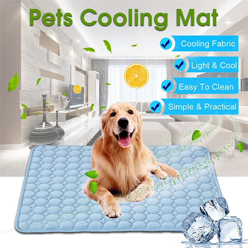 Pet Cooling Gel Mat For Cats and Dogs - Breathable and Machine Washable - Instant Cooling - Comfort Solution for Summer Heat