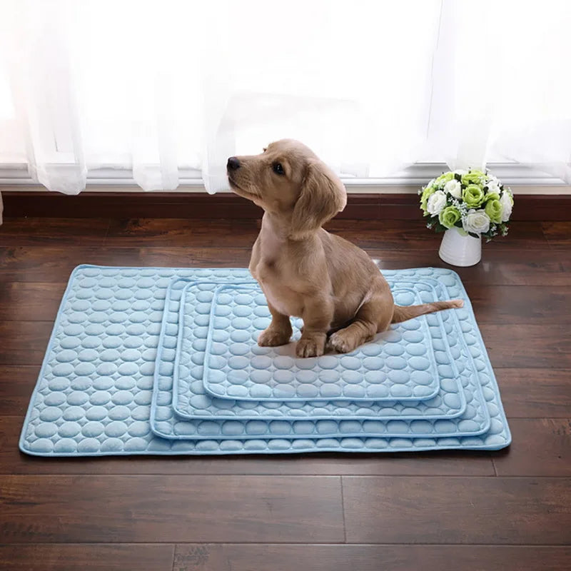 Pet Cooling Gel Mat For Cats and Dogs - Breathable and Machine Washable - Instant Cooling - Comfort Solution for Summer Heat