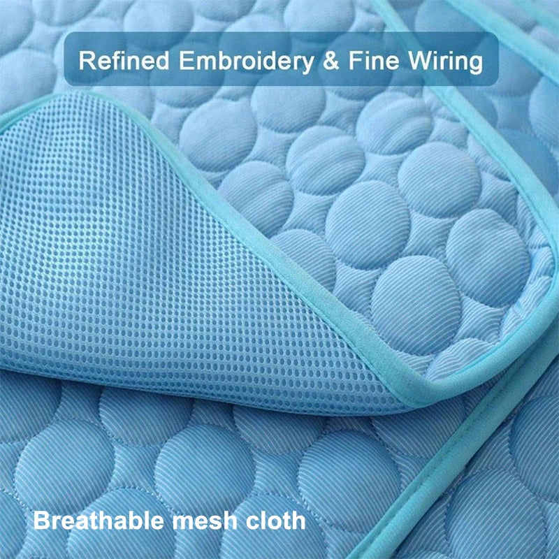Pet Cooling Gel Mat For Cats and Dogs - Breathable and Machine Washable - Instant Cooling - Comfort Solution for Summer Heat