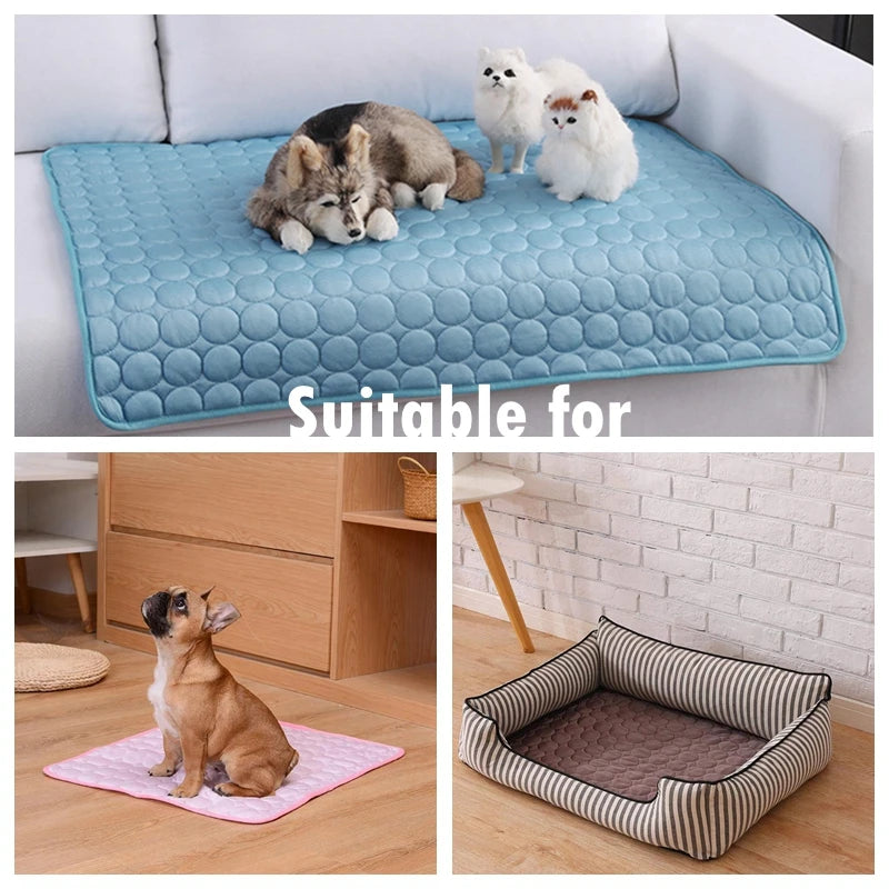 Pet Cooling Gel Mat For Cats and Dogs - Breathable and Machine Washable - Instant Cooling - Comfort Solution for Summer Heat