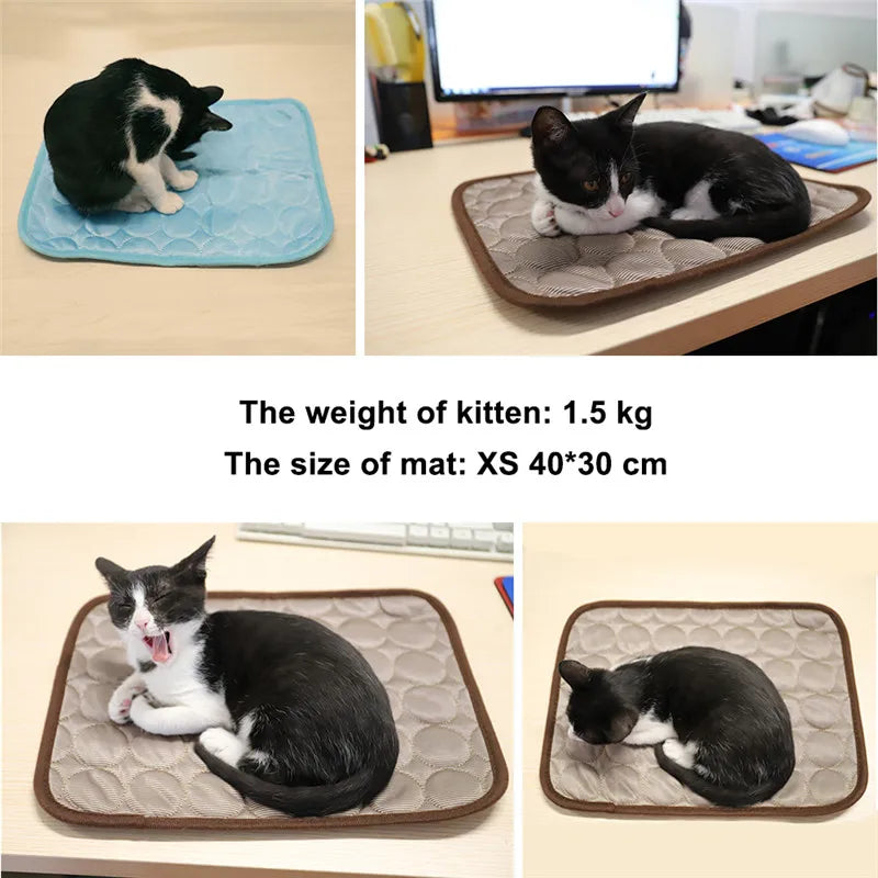 Pet Cooling Gel Mat For Cats and Dogs - Breathable and Machine Washable - Instant Cooling - Comfort Solution for Summer Heat